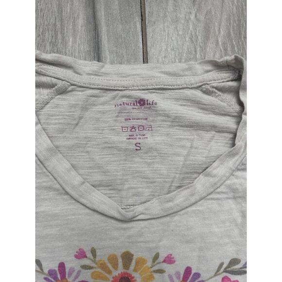 NATURAL LIFE Long Sleeve Boho Tee—Live Happy Size S Comfy Casual - Picture 3 of 4
